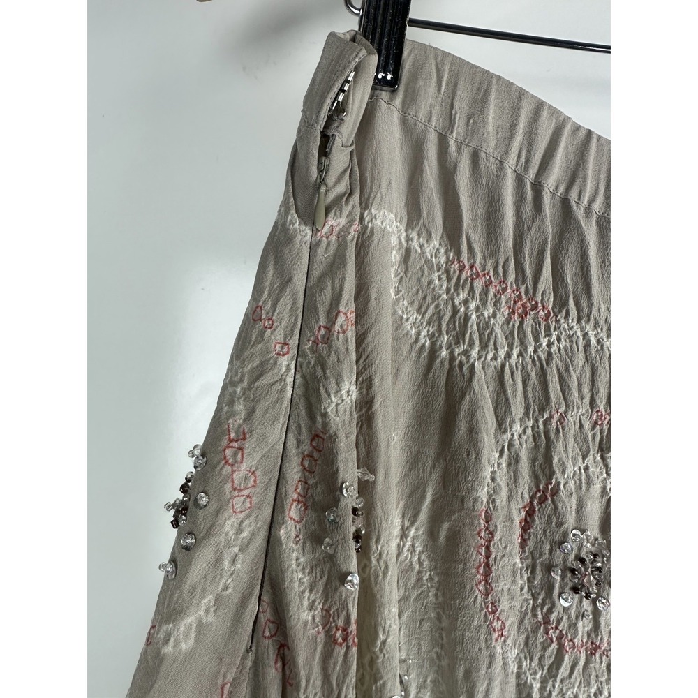 Jane Seymour Silk Skirt Size 12 MS Gypsy Boho Ethereal Beaded Sequin Maxi Ombre - Picture 6 of 15